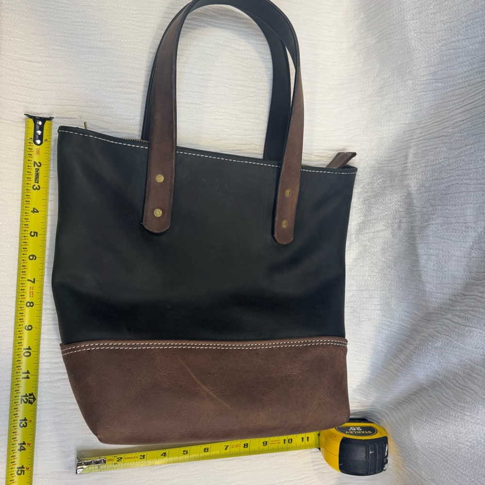 Gorgeous Handmade Leather Tote Shoulder Bag, one of a kind. - Picture 9 of 10